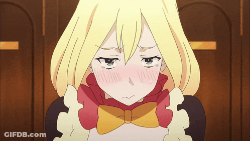 Blonde Girl With Yellow Bow Tie Making Funny Face GIF