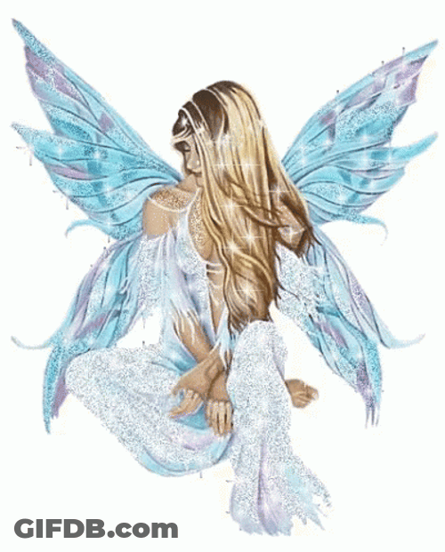 Blonde Hair Fairy Looking Down GIF