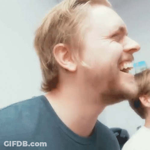 Blonde Haired Man With Beard Laughing GIF