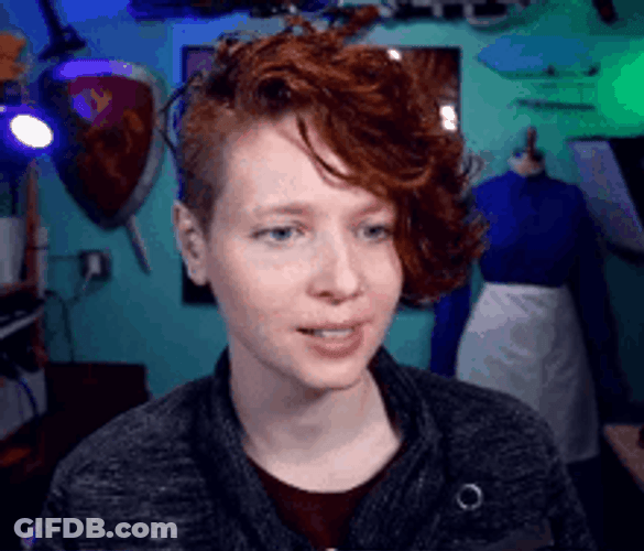 Blonde Lady Surprised Face GIF