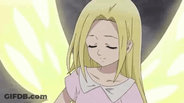 Blonde Little Girl In Front Of Yellow Light GIF