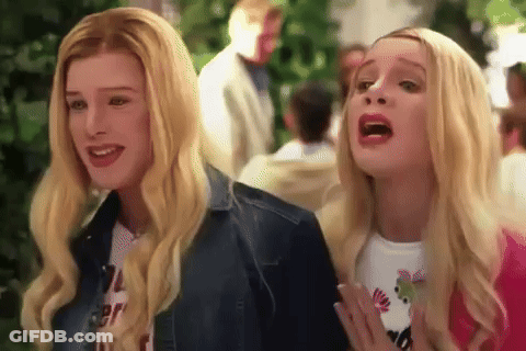 Blonde Man And Woman Making Funny Faces GIF