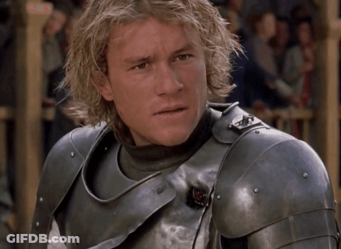 Blonde Man In Knight Armor Looking At Camera GIF