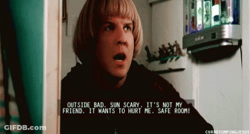 Blonde Man Says Outside Bad Sun Scary Not My Friend GIF