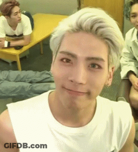 Blonde Man Smiling With Others GIF