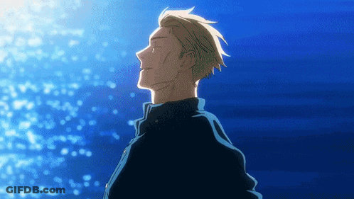 Blonde Man Standing In Front Of Blue Sky GIF