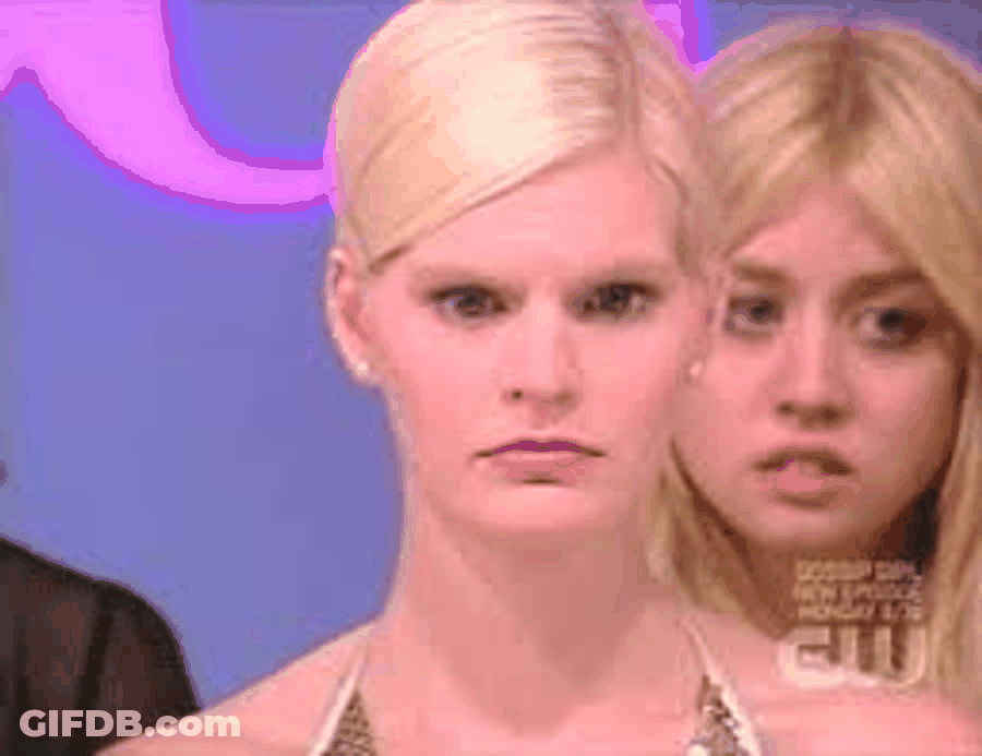 Blonde Model Creepy Blank Stare GIF