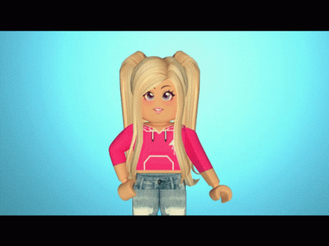 Blonde Roblox Girl Waving GIF