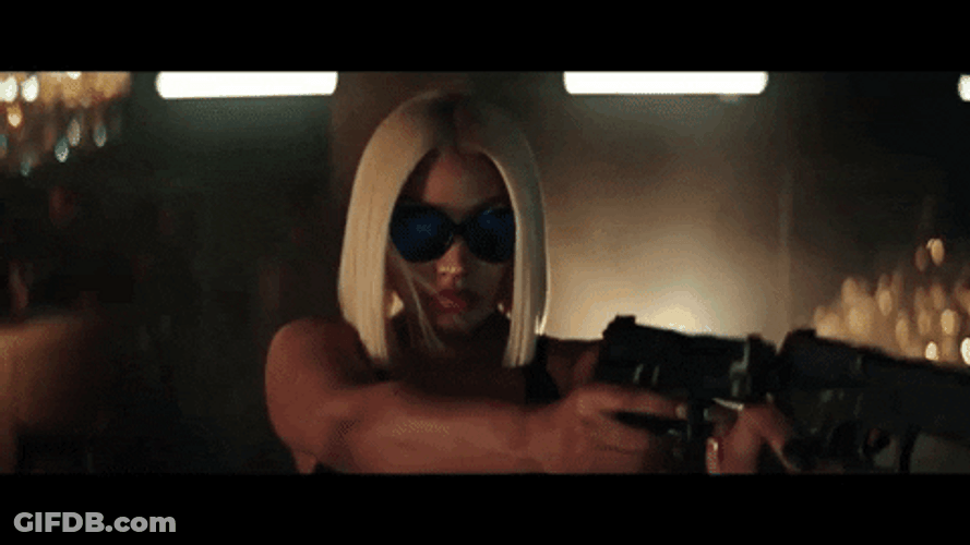 Blonde Short Hair Woman Shooter GIF