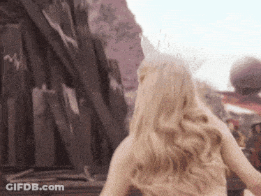 Blonde Woman By Tree GIF