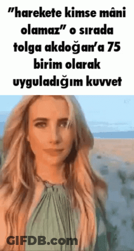 Blonde Woman By Water With Foreign Quote GIF
