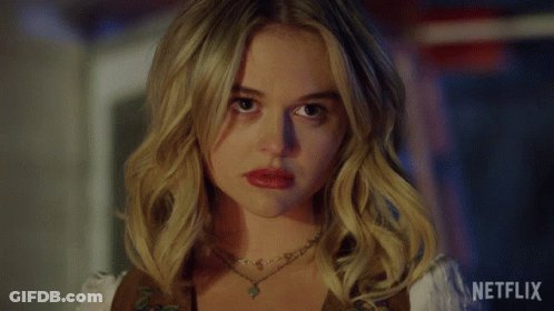 Blonde Woman Close Up Netflix Logo GIF