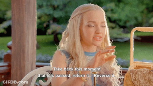 Blonde Woman Eyes Closed Saying Take Back This Moment GIF