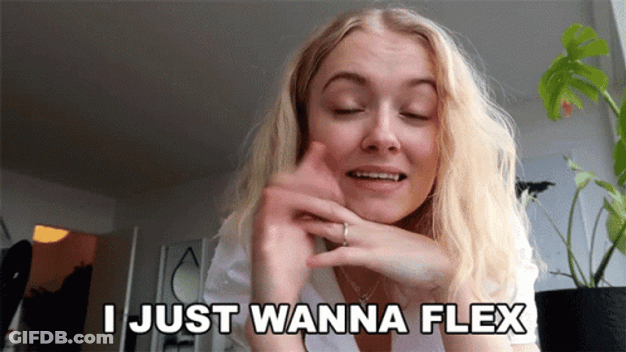 Blonde Woman I Just Wanna Flex GIF