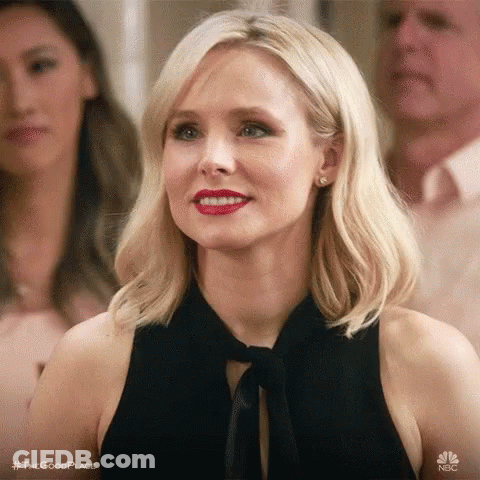 Blonde Woman In Black Dress With Red Lipstick GIF