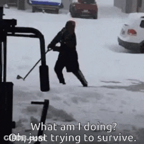 Blonde Woman In Hat And Earrings Says I'm Just Trying To Survive GIF