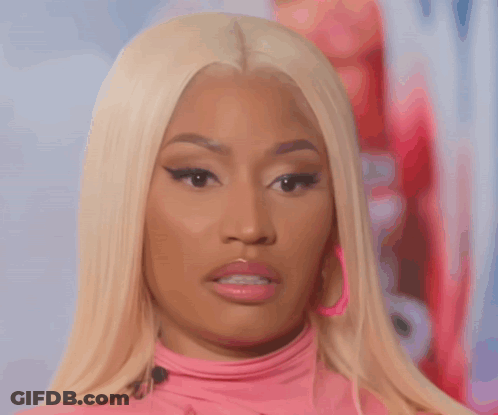 Blonde Woman In Pink Turtleneck GIF