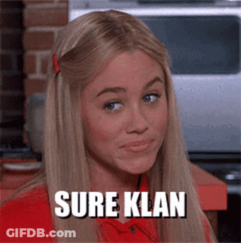 Blonde Woman In Red Shirt Funny Face Sure Klan GIF
