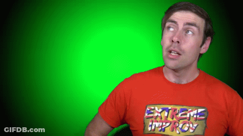 Blonde Woman In Red Shirt Talking To Man GIF