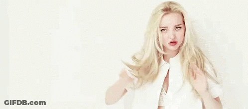 Blonde Woman In White Shirt And Bra GIF