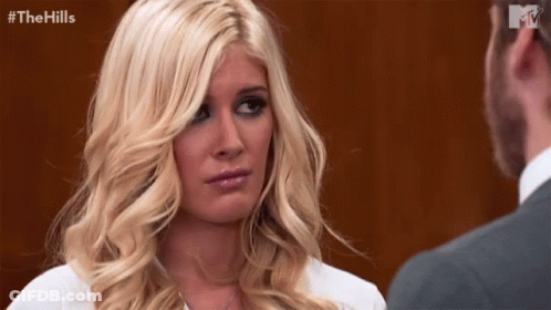 Blonde Woman Looking At Man In Suit #Thehills GIF