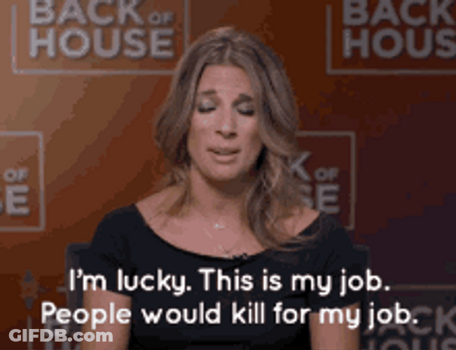 Blonde Woman Lucky I Love My Job GIF