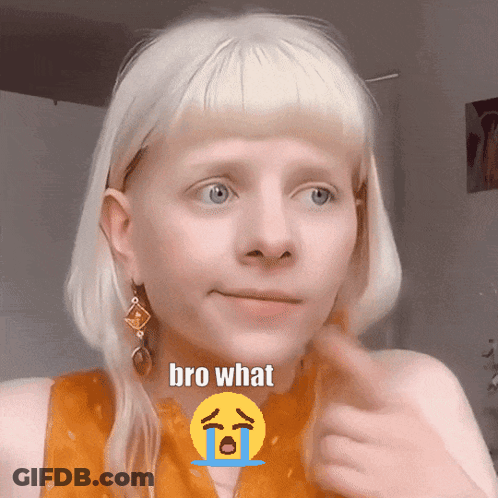 Blonde Woman Making Funny Face Bro What GIF