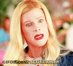Blonde Woman Making Funny Face Saying Dear Mr Scott Kirby GIF