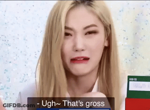 Blonde Woman Making Funny Face Saying Ugh That's Gross GIF