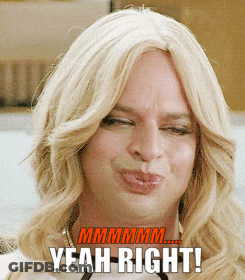 Blonde Woman Making Funny Face Saying Yeah Right GIF