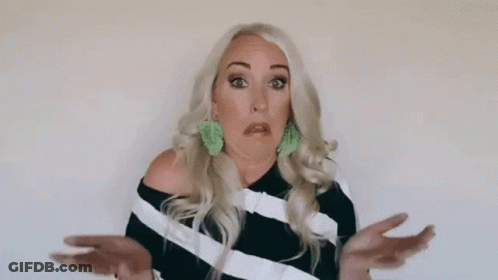 Blonde Woman Making Funny Face Says No Clue GIF