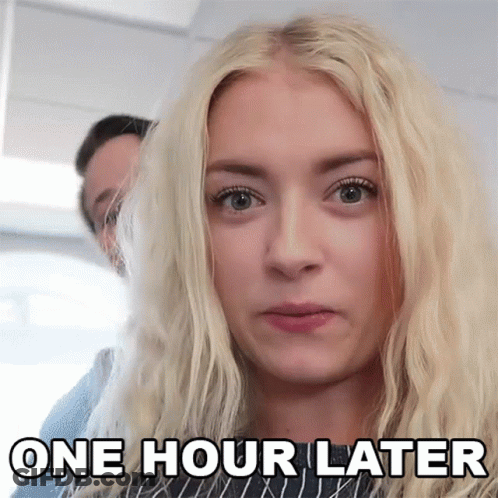 Blonde Woman One Hour Later GIF