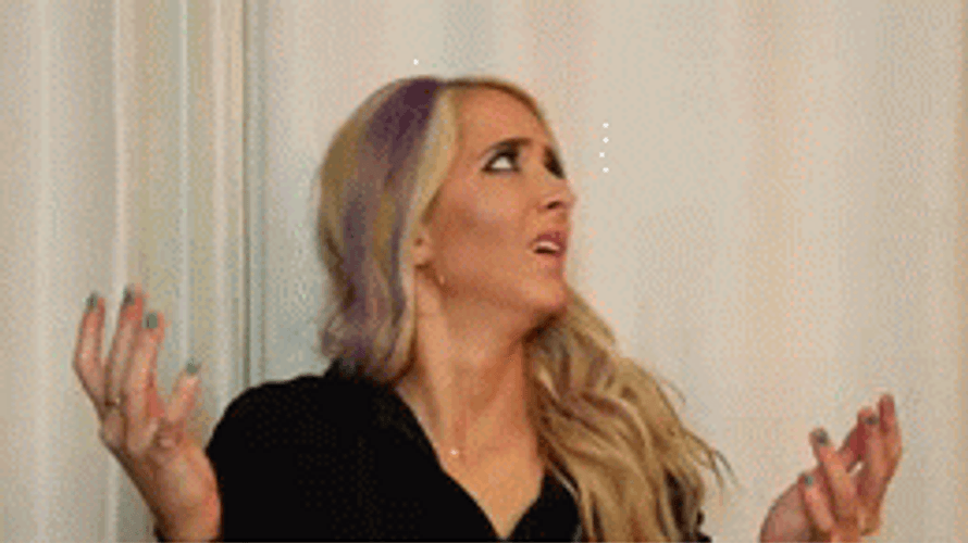 Blonde Woman Reacted Huh GIF