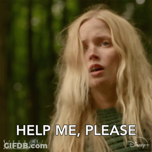 Blonde Woman Saying Help Me Please GIF