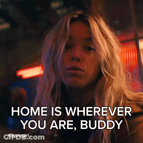 Blonde Woman Saying Home Is Wherever You Are Buddy GIF