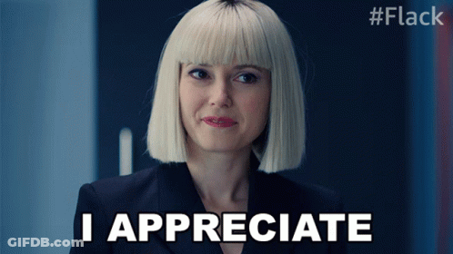 Blonde Woman Saying I Appreciate GIF