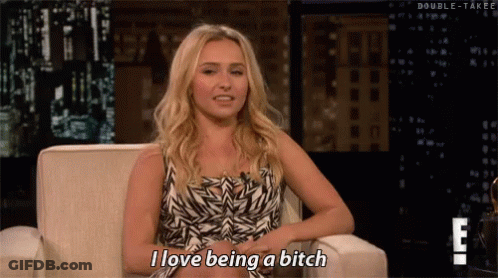 Blonde Woman Saying I Love Being A Bitch GIF