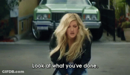 Blonde Woman Saying Look What You've Done GIF