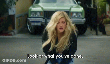 Blonde Woman Saying Look What You've Done GIF
