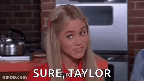 Blonde Woman Saying Sure Taylor GIF