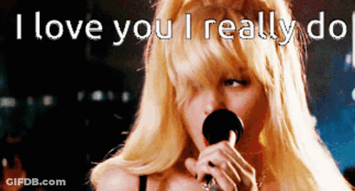 Blonde Woman Singing I Love You I Really Do GIF
