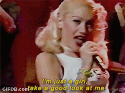 Blonde Woman Singing I M Just A Girl GIF