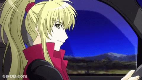 Blonde Woman Sitting In Car GIF