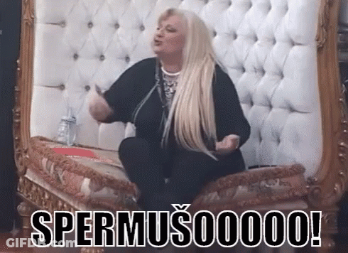 Blonde Woman Sitting On Couch Spermus00000 GIF