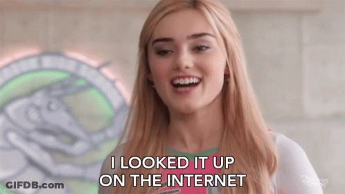 Blonde Woman Smiling I Looked It Up On Internet GIF