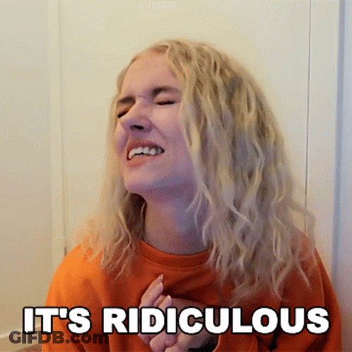 Blonde Woman Smiling Saying It's Ridiculous GIF