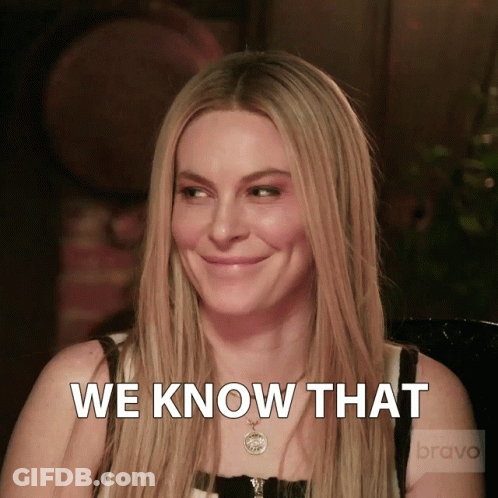 Blonde Woman Smiling Saying We Know That GIF