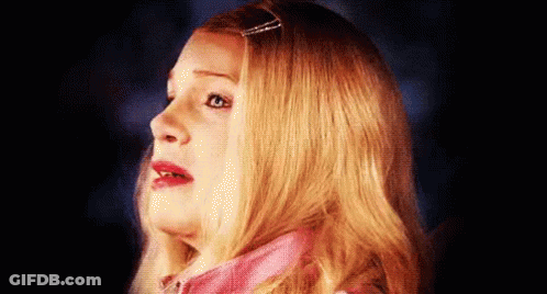 Blonde Woman Surprised Close Up GIF