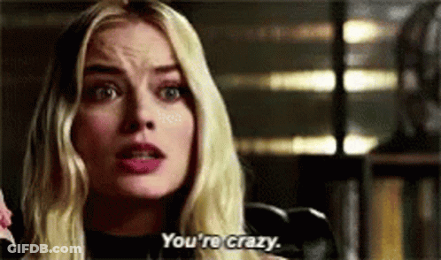 Blonde Woman Talking On Phone Saying You're Crazy GIF