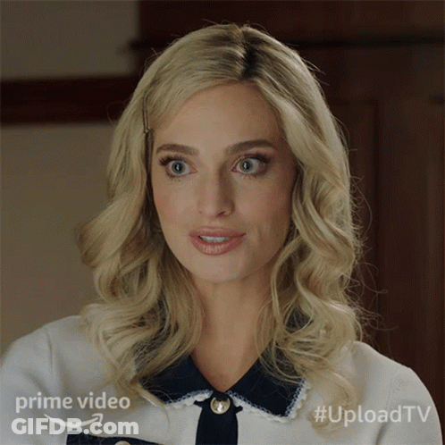 Blonde Woman Wearing Prime Video Shirt GIF